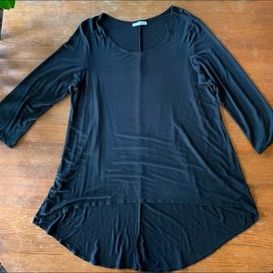 bryn Walker black scoop neck hi lo tunic